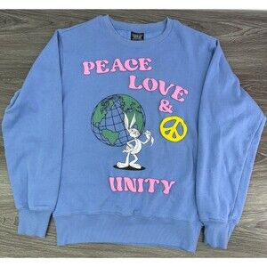 Looney Tunes Peace Love Unity Bugs Bunny Adult Sweatshirt Size S (34-36)